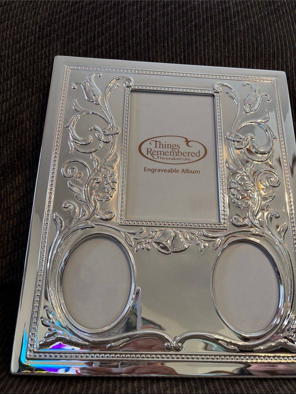 Things Remembered Silver Decorative Engravable Photo Album Frame